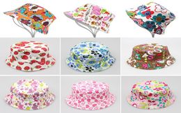 2022 Children Bucket Hats Kids Sun Hat 30 Styles Floral baby Sunhat Toddler Fishing Caps Boys Girls Summer Fisherman Cartoon Beach3914979