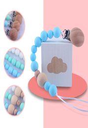 Pacifier Clips Silica Gel Pacifier Soother Holder Beaded Clip Chain Nipple Teether Dummy Strap Chain Baby Shower Gift BPA DW57119982