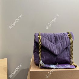 TZ Designer bags PUFFER denim cloud bag Classic quilted small chain bag Fashion daily shopping shoulder crossbody bags purses Wome254u