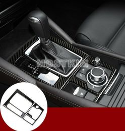 Carbon Fibre Console Gear Shift Box Cover 2pcs For Mazda 3 Mazda3 201720185111501