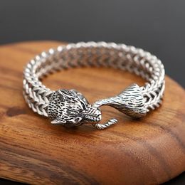 Bracelets Fashion Jewellery stainless steel Nordic viking wolf head bracelet for men, retro accessories domineering trendy men's bracelet