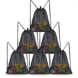 Shopping Bags DHL30Pcs/lot Women Nylon Mesh Black Large Capacity Protable Beach Drawstring Bag