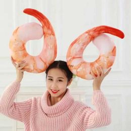 Plush Dolls New 1pc 40cm Creative Plush Peeled Prawns Stuffed Animals Plush Toys U Neckpillow Shrimp Cushion Pillow Kids Toys Birthday Gift