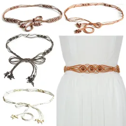 Belts Jewellery Luxury Design Dress Accessories Bohemian Waistband Woven Waist Rope Wood Bead Pendant Tassel Tie Strap