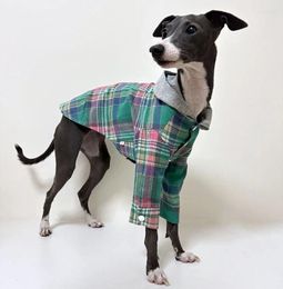 Dog Apparel Spring And Autumn Pure Cotton Hooded Plaid Casual Shirt Italian Little Lingti Whitbit Bellington Terrier Pet Clothes