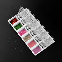 Nail Art Storage 12 Slots Compartment Acrylic Nail Glitter/Decorations Storage Box Earring Jewellery Bin Case Container Sewing Box