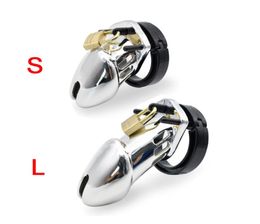 Silver Male Chastity Device Small Long Cock Cage Virginity Lock Penis Ring Sex Toys For Men Adult Products6742295
