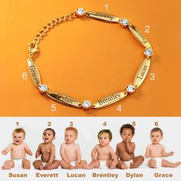 Bracelets Personalised Kids name Bracelet oval beads bracelet name bar bracelet Jewellery gift for Mothers Day Gift