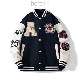 Men's Jackets Letter Leather Jacket College Hop Harajuku Bone Varsity Unisex Bomber Streetwear Hip Patchwork Baseball Women Jackets Coats Men 230531 F9PB