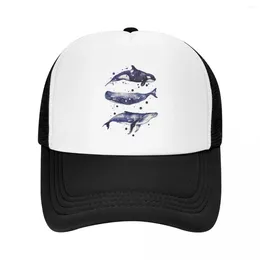 Ball Caps Watercolor Whale Trio In Grey Baseball Cap Designer Hat Kids |-F-| Women'S Men'S