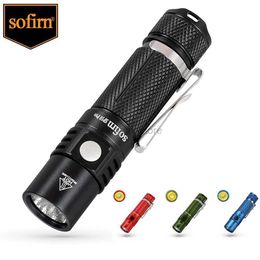 Flashlights Sofirn SP10 Pro Powerful 900lm EDC Flashlight LH351D LED Torch Rechargeable 14500 AA Mini Portable Tactical Lantern Anduril 2.0 240122