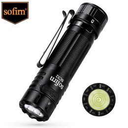 Flashlights Sofirn SC32 LED Flashlight Max 2000lm USB C Rechargeable Mini Tactical Torch Pocket EDC Light Dimmable Lantern with Tail Switch 240122