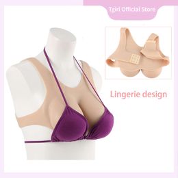 Costume Accessories Big Bra Design Cospaly Silicone Fake Tits Easy Wear Realistic Breast Form for Drag Queen Crossdresser Transgender