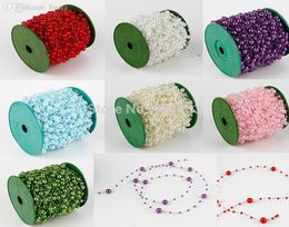 Whole60M 1 Roll 8mm Pearls Bead Garland Chain Wedding Decorations Center Candle Crafting DIY Favor5605536