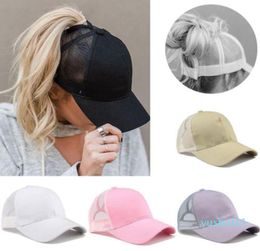 New Arrivals Outdoor sunshade Ponytail Baseball Cap Tennis cap Women Messy Bun Baseball Hat Snapback Drop 1584217