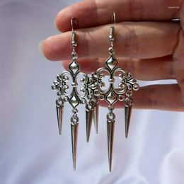 Dangle Earrings Gothic Silver Colour Cross Rivet Drop For Women Girls Punk Charms Female Jewellery Korean Fashion Earring Party Gifts