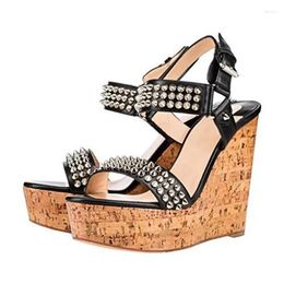 Sandals DIZHUANG Shoes Fashion Women's High Heeled Sandals. About 15 Cm Heel Height. Wedges Spike Shoes. Summer