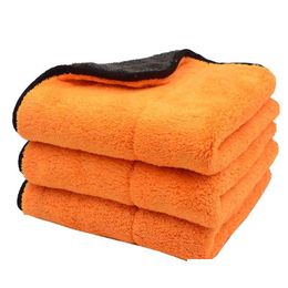 Brush 3Pcs 45Cmx38Cm 800Gsm Super Thick P Microfiber Cleaning Cloths Care Microfibre Wax Polishing Detailing Towels Soft Drop Delivery Dhjor