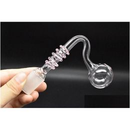 Smoking Pipes Curved Glass Bowl Oil Burner Skl Shape 14Mm 18Mm Male Female Tobacco Pipe For Bong Drop Delivery Home Garden Household S Otoqy