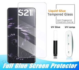 UV Light Liquid Glue 3D Curved Screen Protector Full Cover Tempered Glass For Samsung Galaxy S23 Ultra S22 S21 S20 Plus Note 20 109979486