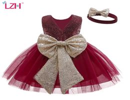 LZH Infant Dress Baby Girl 1st Year Birthday Dress Christmas Baby Sequin Red White Party Princess Dress For Baby Newborn Clothes L7446925