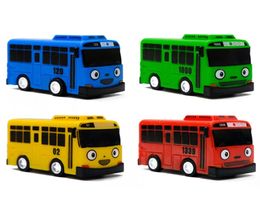 New 4pcsset Small Car Korean Cartoon TAYO The Little Bus Araba Oyuncak Car Model Pull Back Toy Car Kids Birthday Gift LJ2009301821652