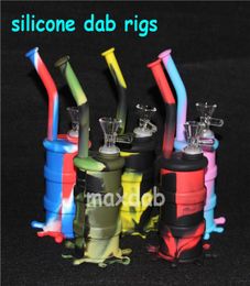 Silicone Rigs Dab Jar Bongs pipe Silicon Oil Drum water pipes bubbler bong1869562