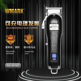 Hair Clippers 2022 WMARK NG-2019C Crocodile Leather Flower Texture Hair Clipper Oil Head Electric Clipper Rechargeable Hair Clipper YQ240122