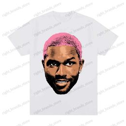 Men's T-Shirts Frank Vintage T-shirt Blond Hip Hop Pop Music Singer R B Cotton Men T shirt New Tee Tshirt Womens Tops T240122