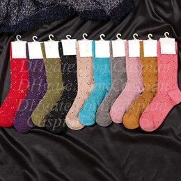 New Arrival Glitter Letter Socks Women Girl Letter Socks with Stamp Tag Fashion Hosiery Wholesale Price High Quality''gg''K2L3