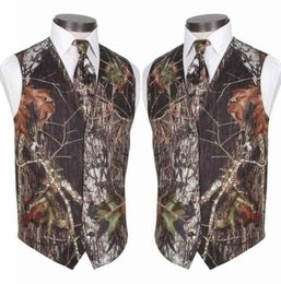 VestTie Custom Made Modest Camo Groom Vests Rustic Wedding Vest Tree Trunk Leaves Spring Camouflage Slim Fit Men039s Vests 23980691