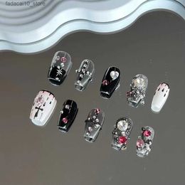False Nails Cross Christ Girl nails fake nail art onglerie matriel professionnel capsules fake nails with glue Q240122
