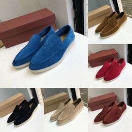 Loro piano Men Sapatos casuais Sapatos de vestido LP Sapatos planos de camurça de camurça de baixa vaca Oxfords Walk Comfort Loafer Slip em pianoloafer borracha sola de borracha