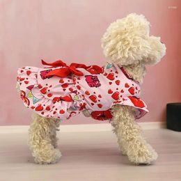 Dog Apparel Small And Medium Summer Dress Comfortable Fabric Lovely Pet Security Exquisite Romantic Skirt Bow Clothes Soft