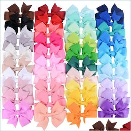 Hair Clips Barrettes Baby Girls Bows Alligator 3 Inch Grosgrain Ribbon Fashion For Infants Toddler Kids Teens Random Colour Send Dr Dhqrn