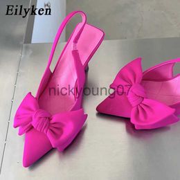 Sandals Eilyken Spring Big Butterfly-knot Women Pumps Slingback Sandals Ladies Shallow Pointed Toe Mules Slip On Party High Heel ShoesJ240122