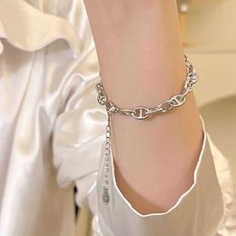 Designer H Home Bracelet S925 sterling silver pig nose bracelet for women in summer niche cute simple fashionable versatile high-end new handmade accessories