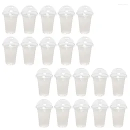 Disposable Cups Straws Drink Juice Cup Clear Coffee Lids Transparent Beverage Packing Plastic Cold Abs Package Child For Party