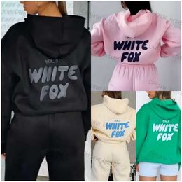 EBB7 Women's Tracksuits White Fox Hoodie Tracksuit Sets Clothing Set Women Spring Autumn Winter New Fashionable Sporty Long Sleeved Pullover Hooded Joggers C1DQ7Y