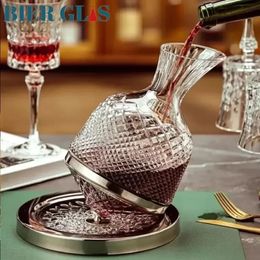 360 Rotating Wine Decanter Tumbler Design Dispenser Crystal Lead Free Glass Jug Gift Home Bar Decor Art Glassware 1500ml Barware 240122