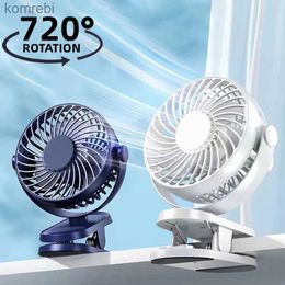 Electric Fans Ultra Quiet USB Clip-on Fan Mini Mute Portable Clip Fan 720 Degree Rotatable Strong Wind Desktop Cooling Fan Summer Air CoolerL240122