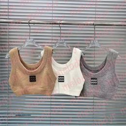 Knitted Crop Top Letter Print Sexy Tanks for Womens Summer Short Style Sleeveless Knits Tees Casual Designer Knitted Tank
