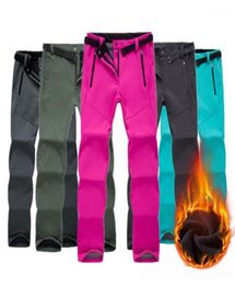 Outdoor Pants Women Winter Fleece Waterproof Windproof Softshell Thick Warm Trousers Female Fishing Camping Hiking Skiing CYF20111826216