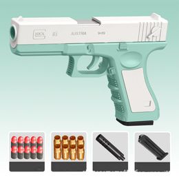 Pistol Manual EVA Soft Bullet Foam Darts Shell Ejection Toy Gun Blaster Firing With Silencer Bullets For Children Kid Adult CS Fighting Outdoor Games 007