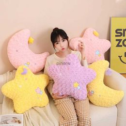 Plush Dolls INS Kawaii Moon Star Plush Throw Pillow Toy Cute Stuffed Cartoon Plushies Soft Cushion Doll Anime Toy For Girls Birthday Present
