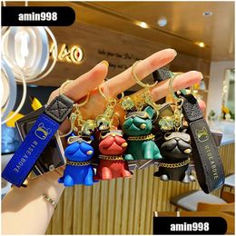 Party Favor Original Cool Bldog Keychain Mens And Womens Cute Creative Resin Dog Doll Bag Pendant Drop Delivery Home Garden Festive Su Dh32X