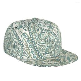 Ball Caps Paisley Cyan Patterned 3D Printed Baseball Cap Casual Sun Hat Elegant Ethnic Fashion Stage Hip-hop Women Men