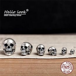 Pendants HelloLook 925 Sterling Silver Pendant for Necklace Exquisite Handmade Skull Pendant Gothic 100% S925 Silver Necklace Pendant