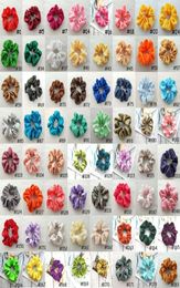 DHL Women Silk Scrunchie Elastic Handmade Multicolor HairBand Ponytail Holder Headband Hair Accessories epacket 70 colors5784871