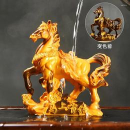 Tea Pets Zhaocai Resin Horse Color Changing Pet Decoration For Household Creative Tray Set Ceremony Crafts